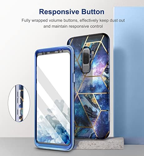 Suritch Samsung Galaxy S9 Plus Marble Case, [מגן מסך מובנה] הגנה על גוף מלא גוף מלא פגוש מחוספס כיסוי מגן לגלקסי S9 פלוס 6.2 אינץ '